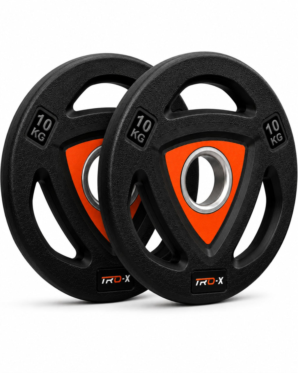 TRO-X Premium Rubber Coated Olympic Weight Plates | Tri-Grip Strength Training Plates