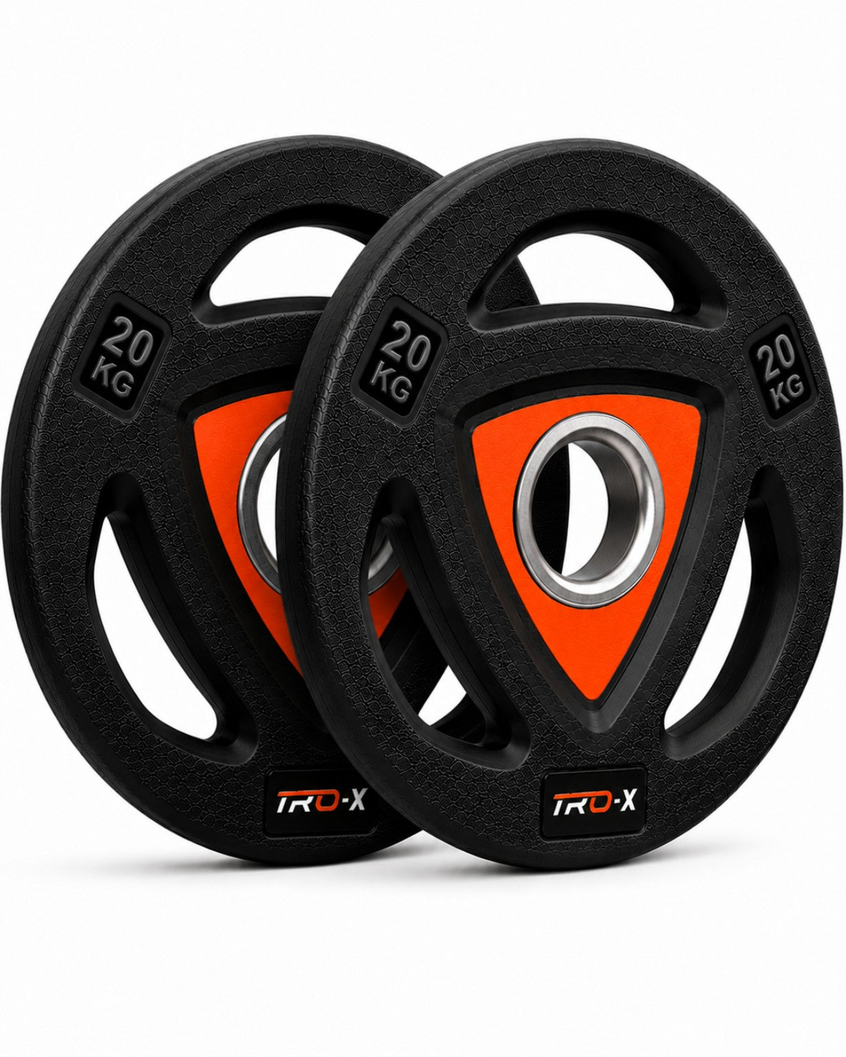 TRO-X Premium Rubber Coated Olympic Weight Plates | Tri-Grip Strength Training Plates