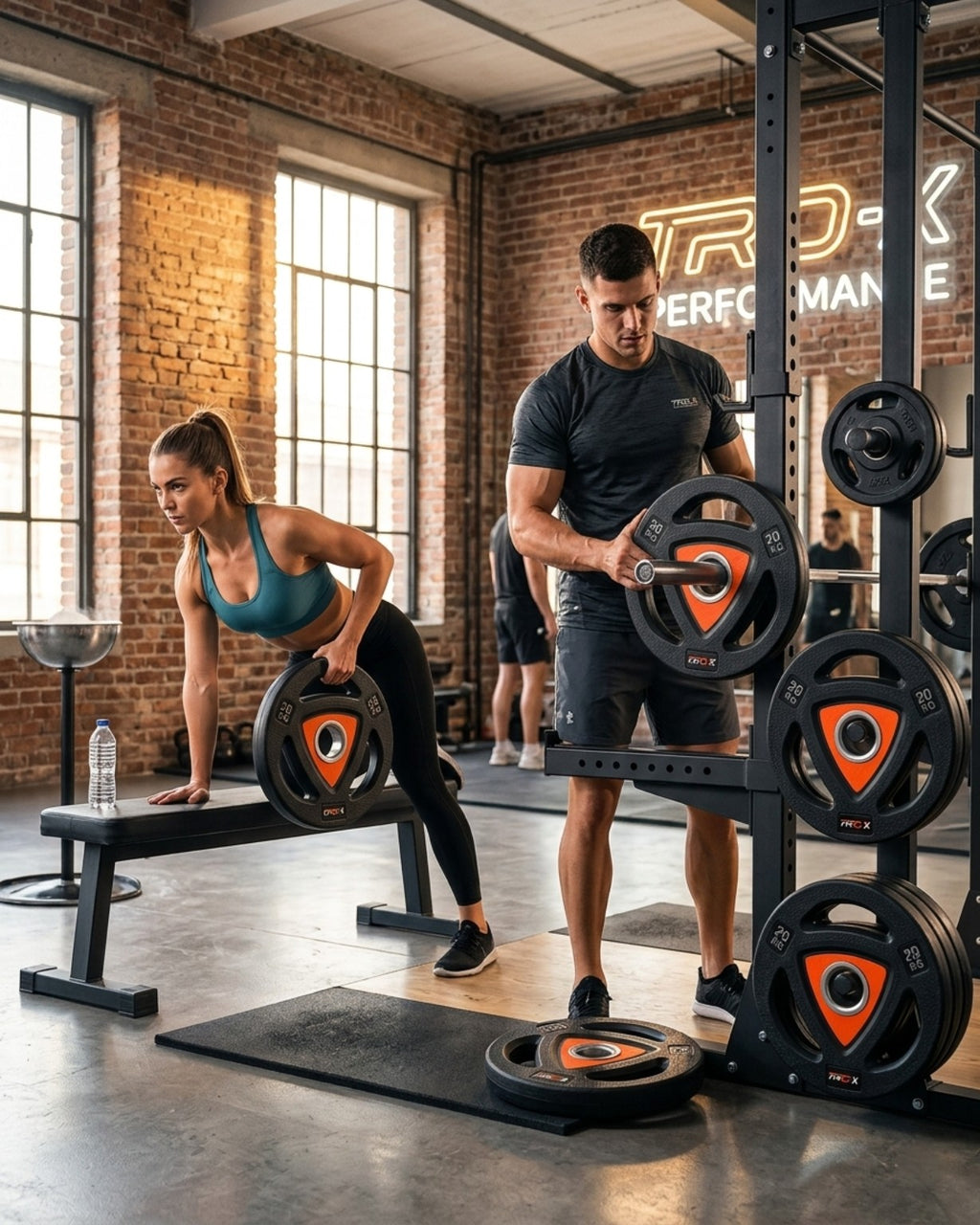 TRO-X Premium Rubber Coated Olympic Weight Plates | Tri-Grip Strength Training Plates