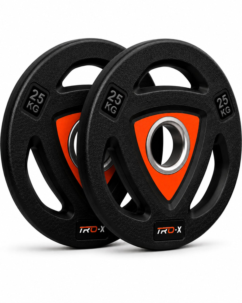TRO-X Premium Rubber Coated Olympic Weight Plates | Tri-Grip Strength Training Plates