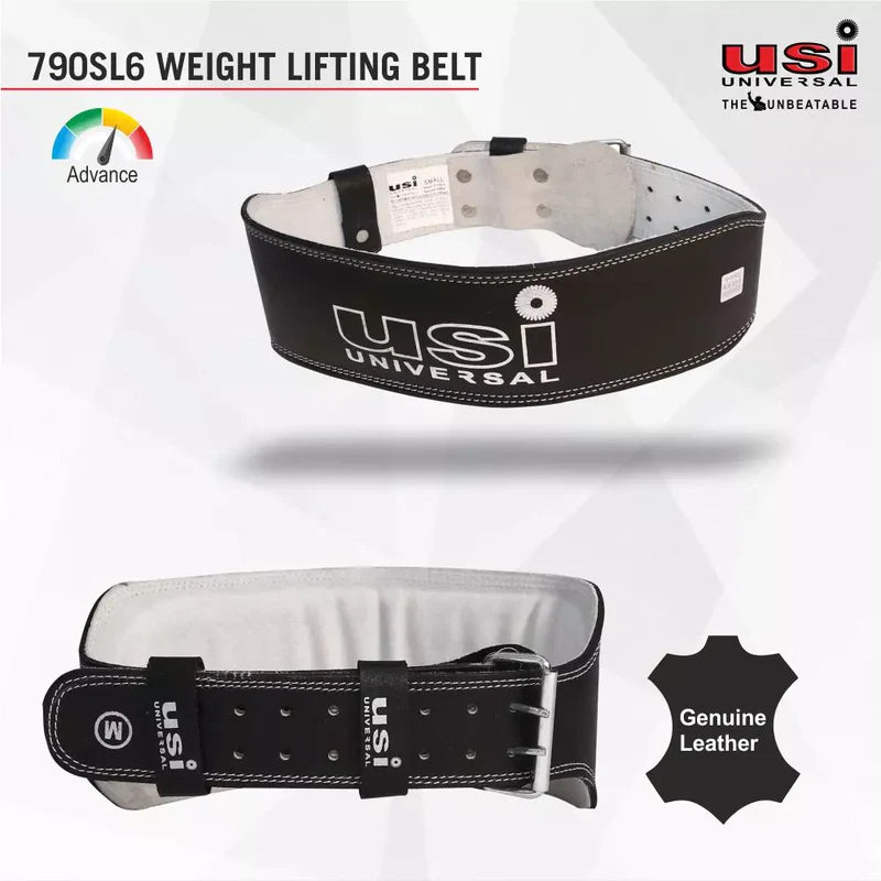 USI 790SL6 Weight Lifting Belt – Professional Leather Gym Support Belt