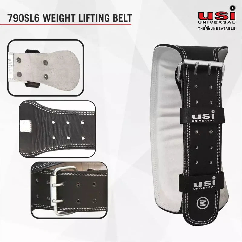 USI 790SL6 Weight Lifting Belt – Professional Leather Gym Support Belt