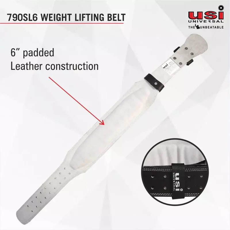 USI 790SL6 Weight Lifting Belt – Professional Leather Gym Support Belt