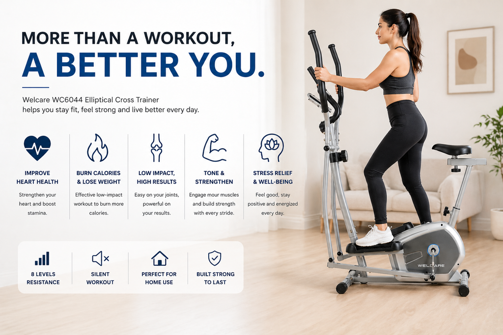 WC6044 Elliptical Trainer with 8-Level Magnetic Resistance & LCD Display
