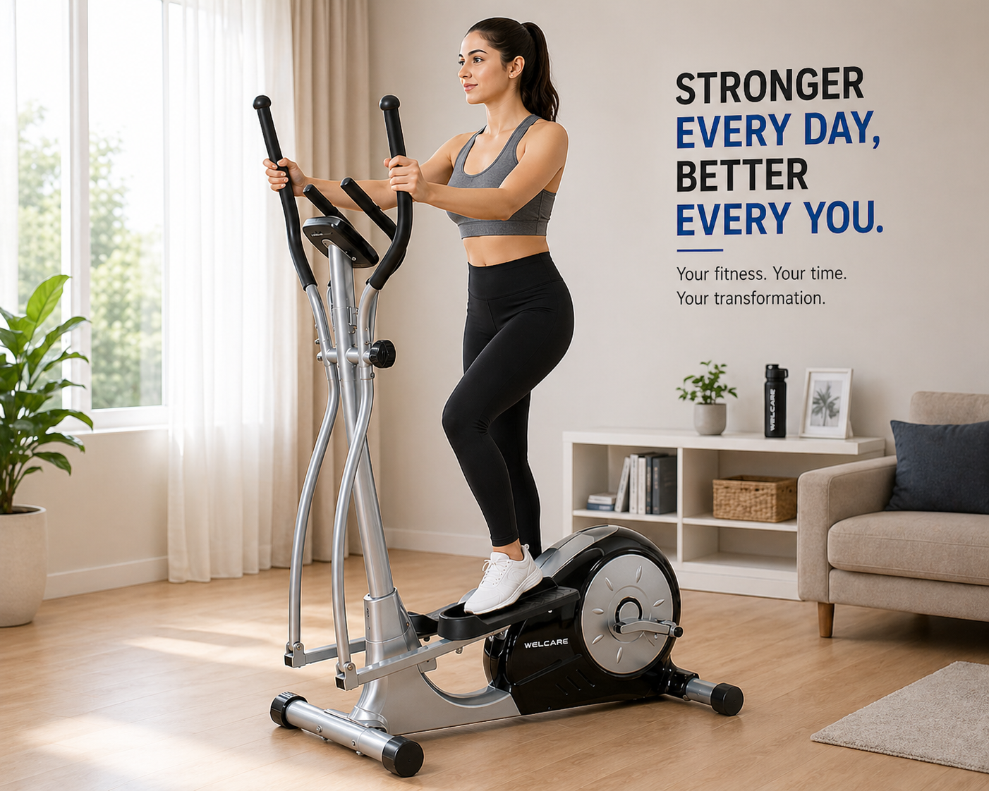 WC6010 Elliptical Trainer with 9kg Flywheel & 8-Level Magnetic Resistance