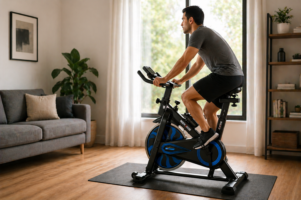 Body Gym Sky Rider Spin Bike with 6kg Flywheel & Adjustable Seat for Home Workouts