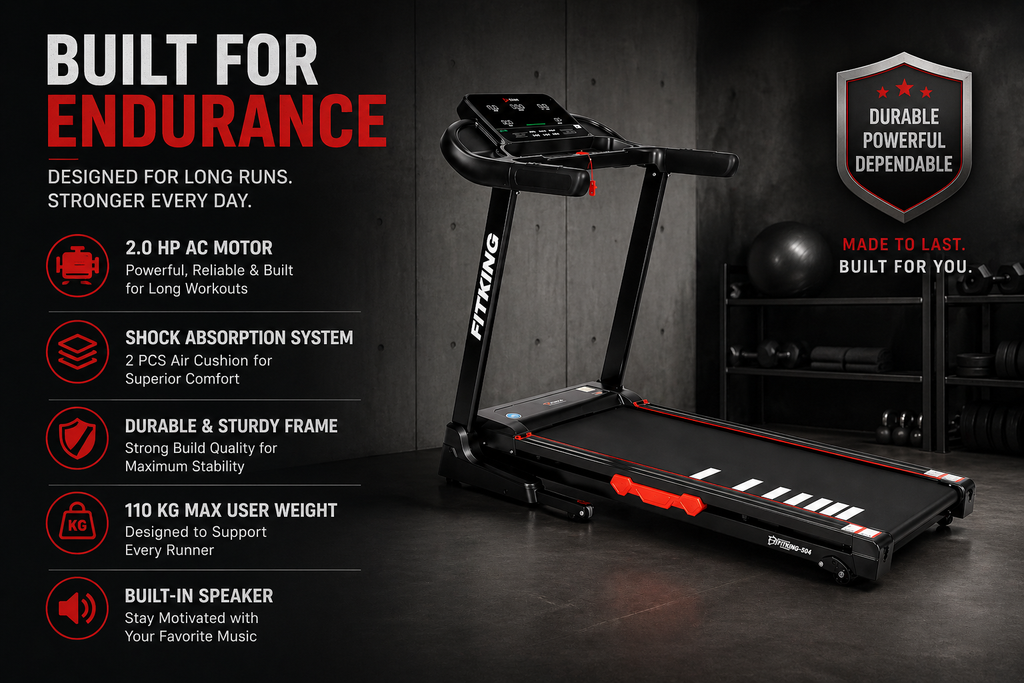 Fitking W-304 2.0HP Motorized Treadmill | Foldable Home Gym Running Machine