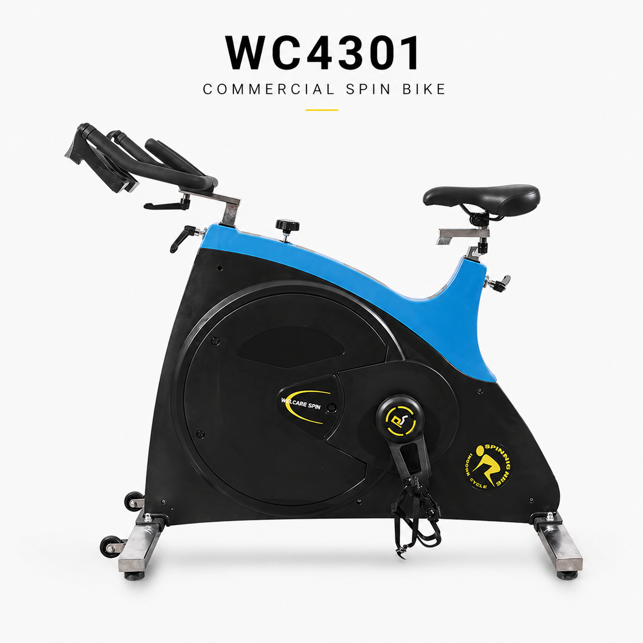 Welcare WC 4301 Spin Bike with 25kg Flywheel, Commercial Grade & Adjustable Seat