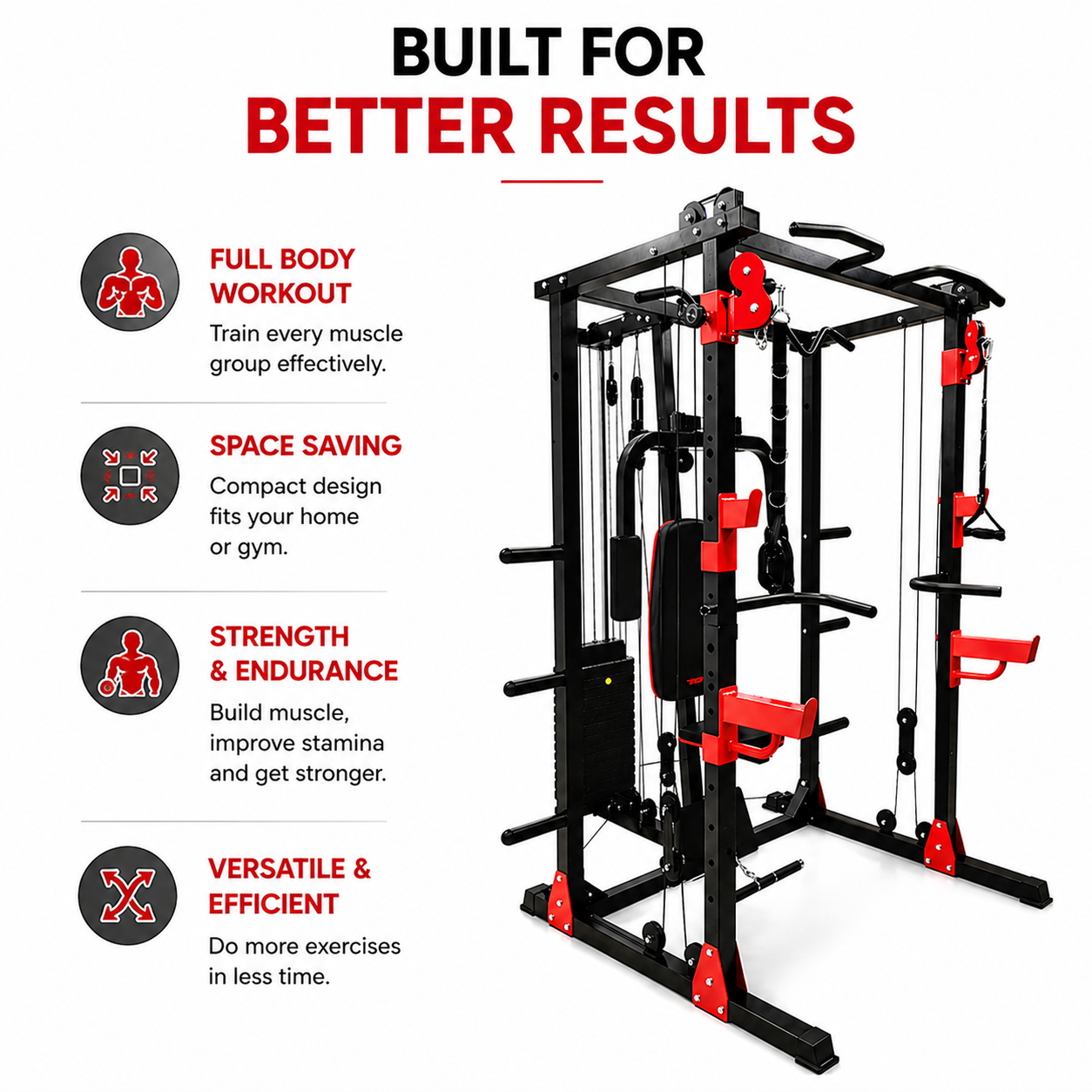 Welcare WC 4544 Multi Functional Trainer – Complete Strength Training & Squat System