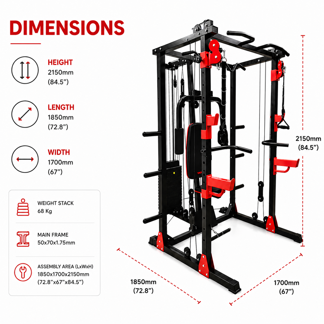Welcare WC 4544 Multi Functional Trainer – Complete Strength Training & Squat System