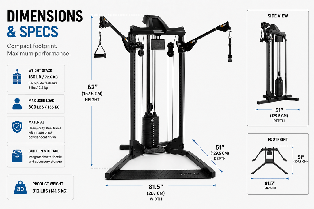Centr 1 Functional Trainer – Complete Home Gym with Dual Pulley & Adjustable Arms