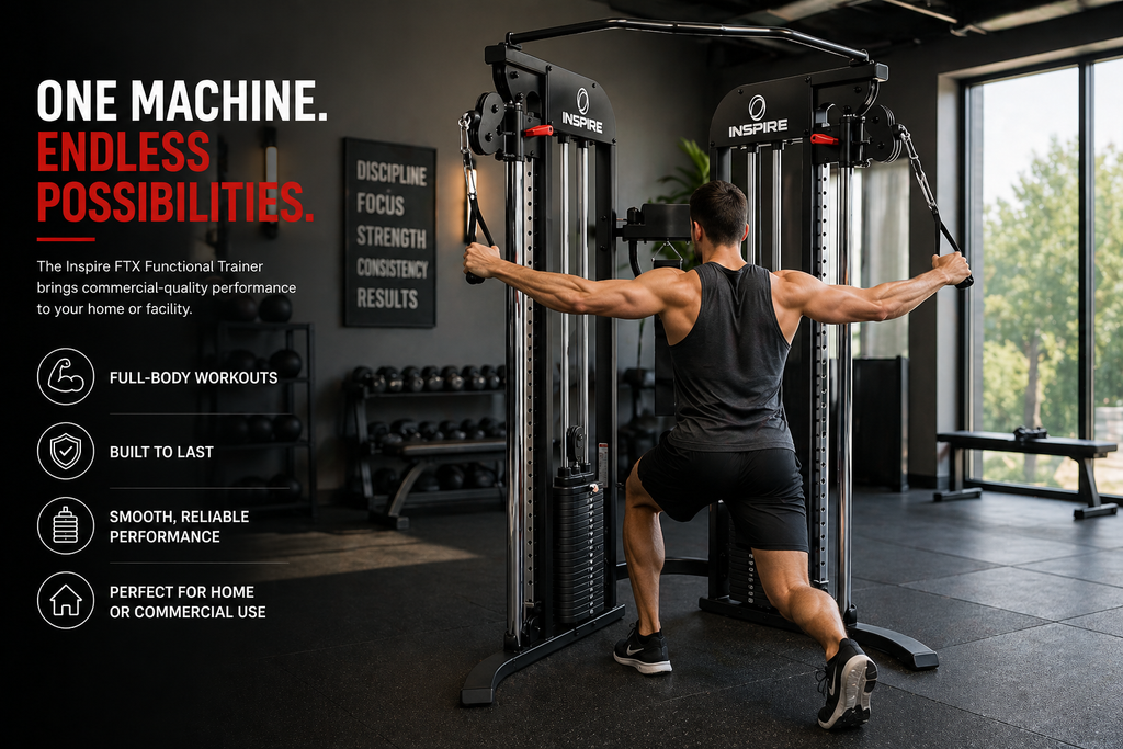 Inspire FTX Functional Trainer with Dual 75kg Weight Stacks & Adjustable Pulley System