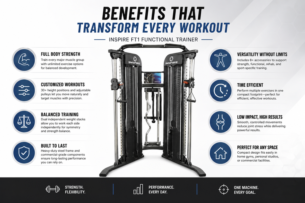 Inspire FT1 Functional Trainer with Dual 75kg Weight Stacks & Adjustable Pulley System