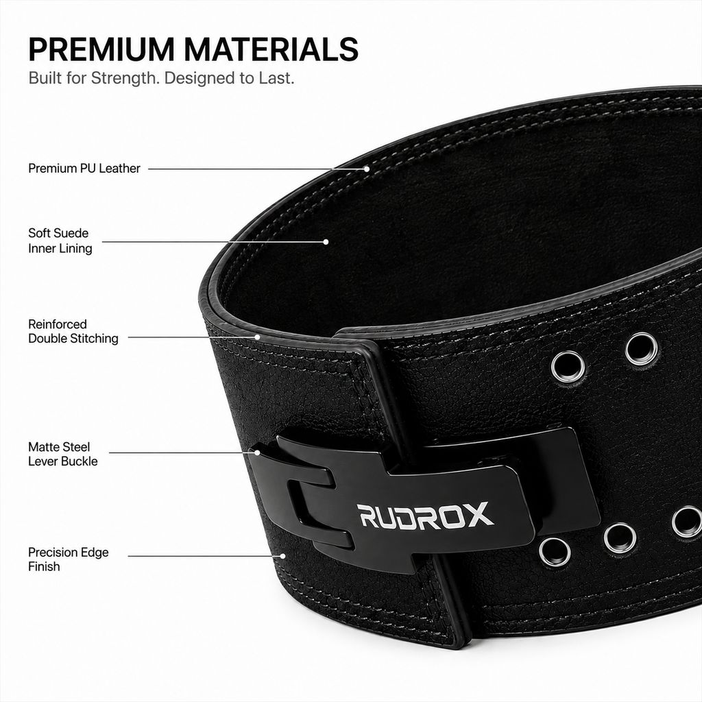 RUDROX Premium Lever Powerlifting Belt