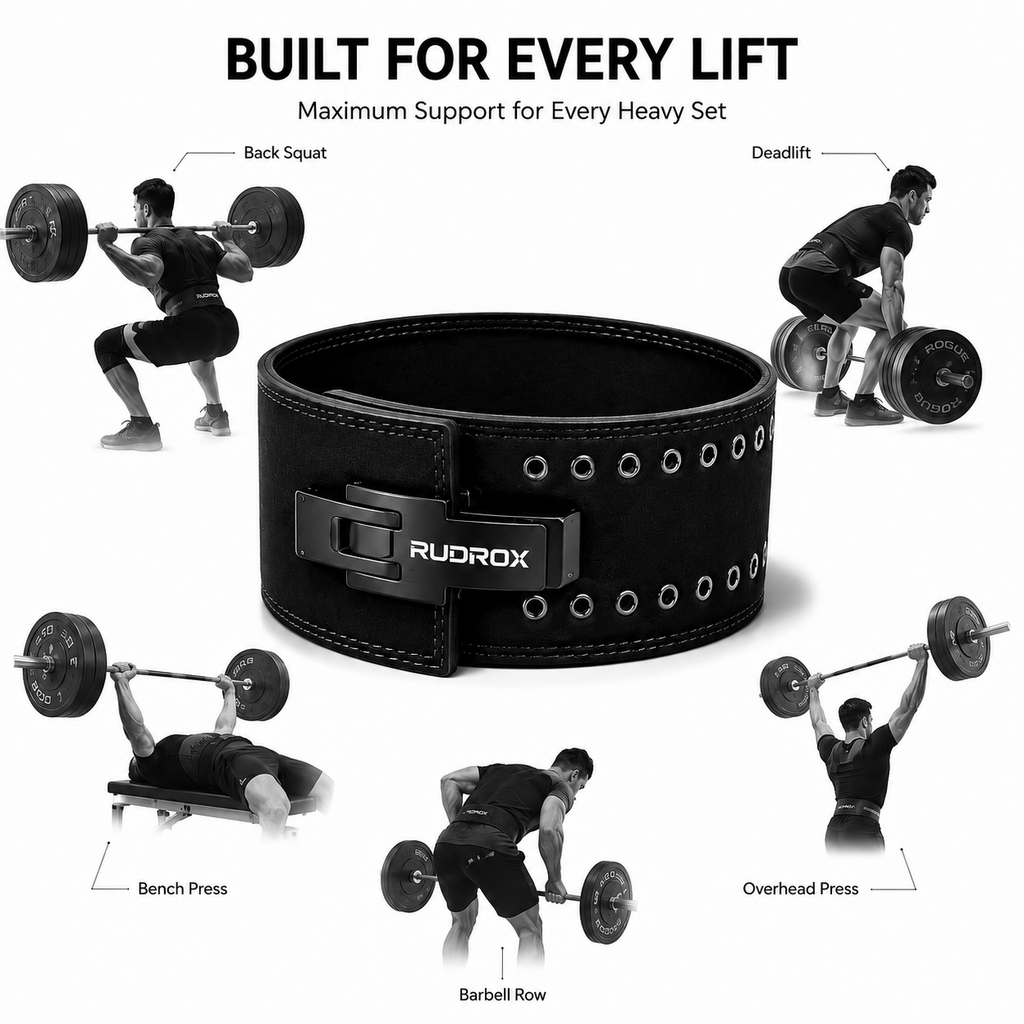 RUDROX Premium Lever Powerlifting Belt