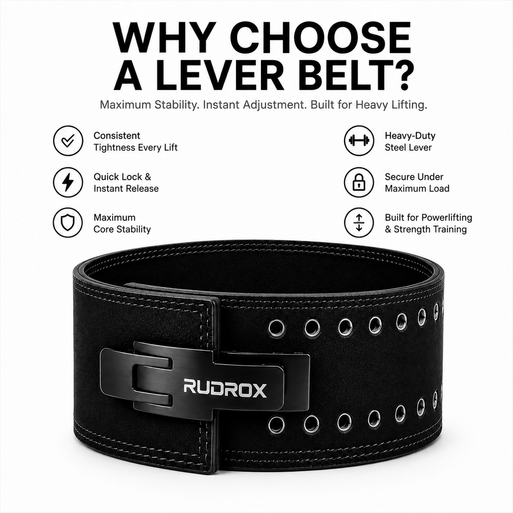 RUDROX Premium Lever Powerlifting Belt