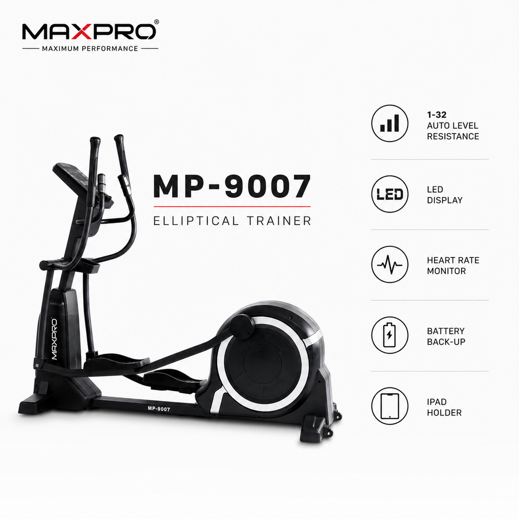 MAXPRO MP9007 Commercial Elliptical Trainer with 32-Level Auto Resistance & LED Display