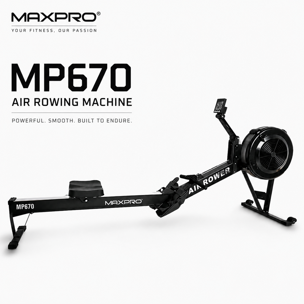 MAXPRO MP670 Commercial Air Rower | 10-Level Wind Resistance Rowing Machine