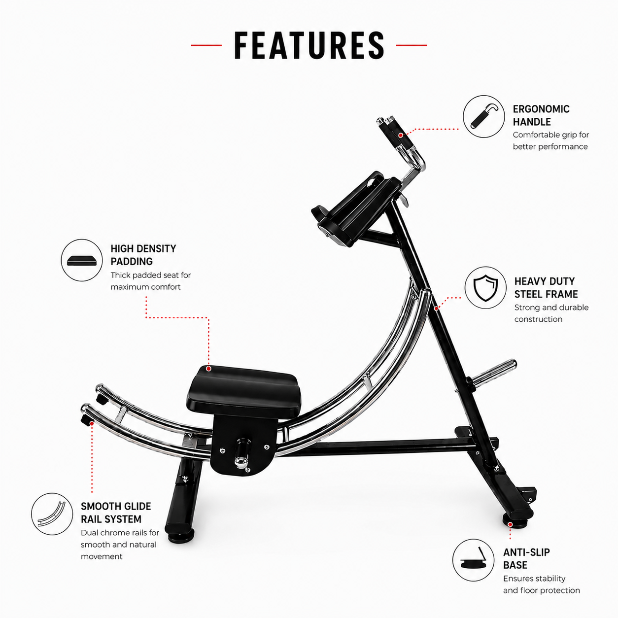 MAXPRO MP673 Commercial Ab Coaster | Core & Abdominal Training Machine
