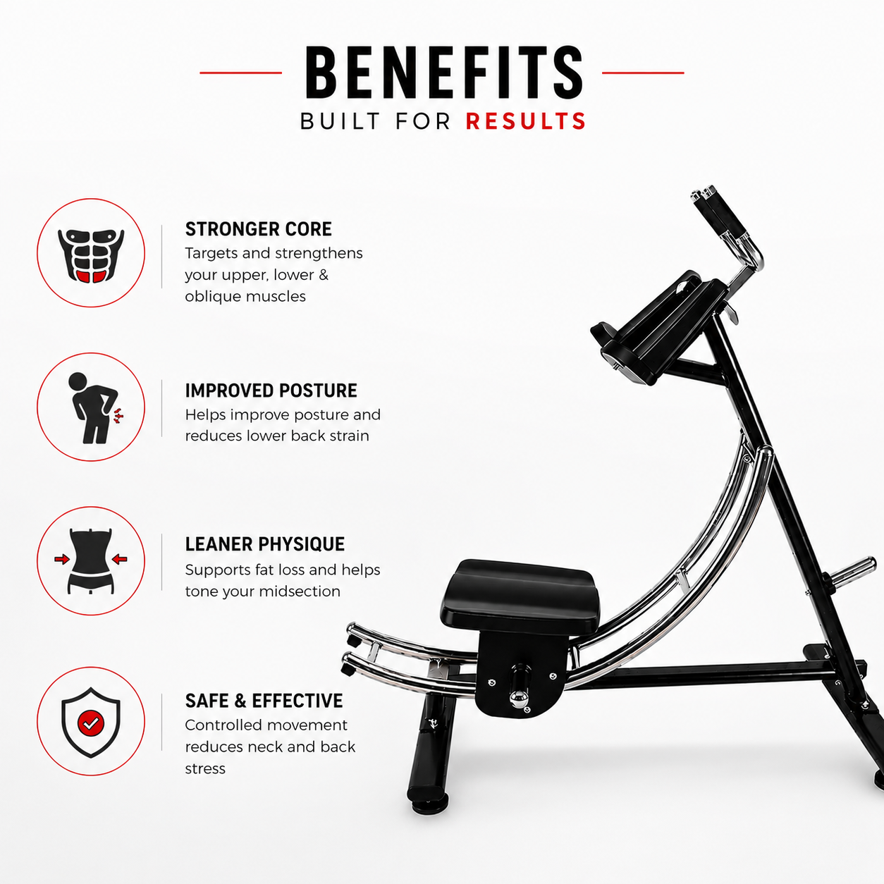 MAXPRO MP673 Commercial Ab Coaster | Core & Abdominal Training Machine