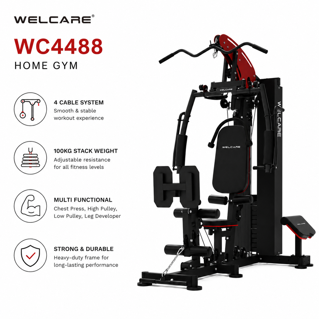 WELCARE WC4488 Multi-Station Home Gym | 100 kg Weight Stack | Full Body Workout Machine