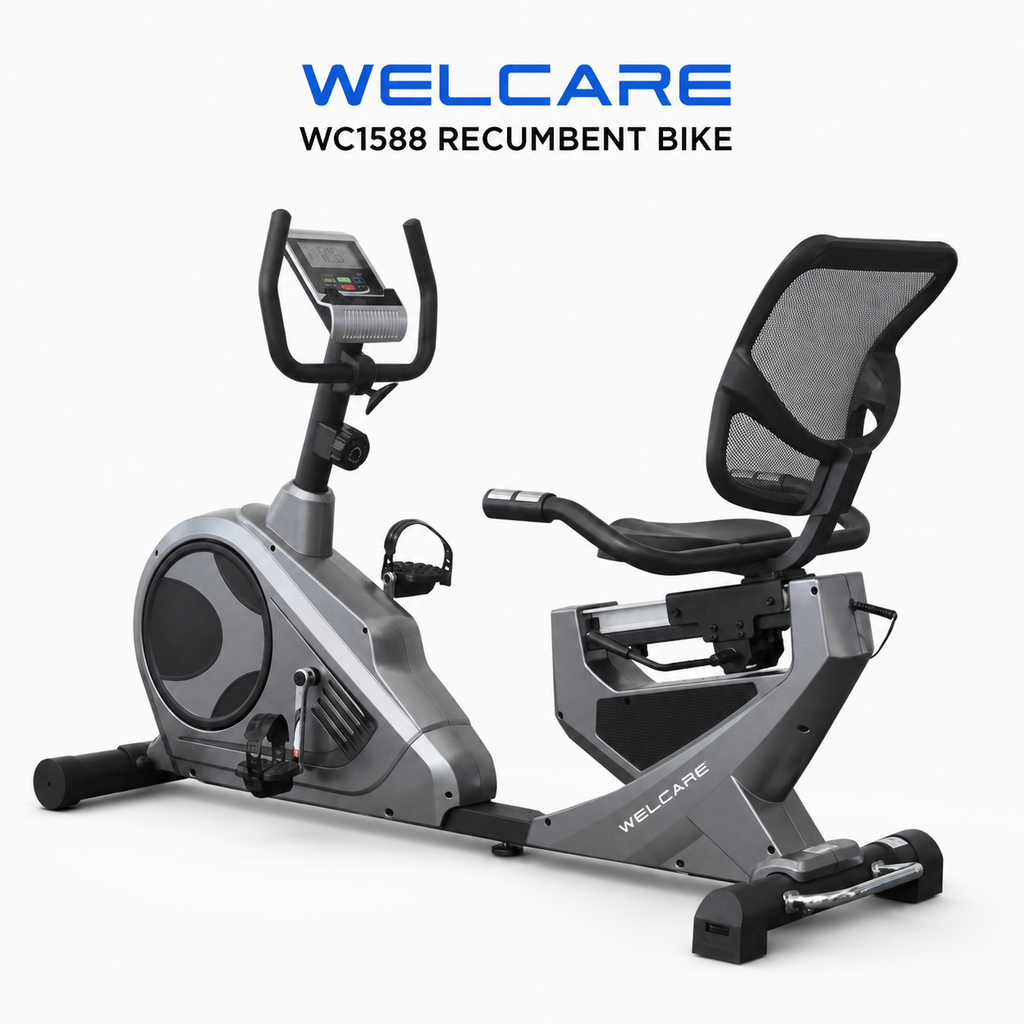 Welcare WC1588 Recumbent Bike with 10 Kg Flywheel & 8-Level Magnetic Resistance