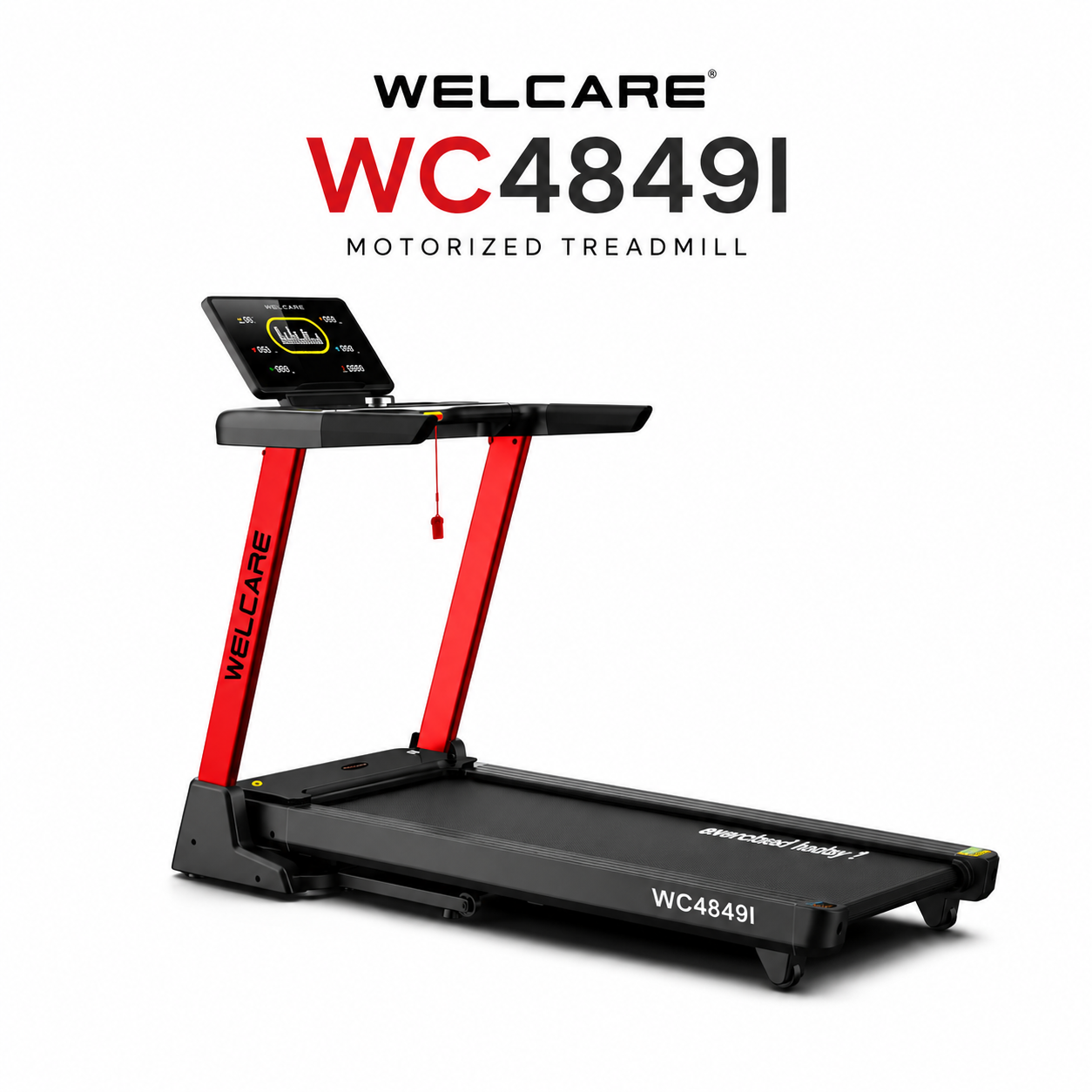 WELCARE WC4849I Motorized Treadmill with 15-Level Auto Incline & Bluetooth Connectivity