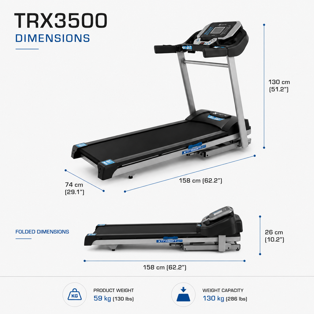 XTERRA TRX3500 Motorized Treadmill with 3.0 HP Motor & 12-Level Power Incline