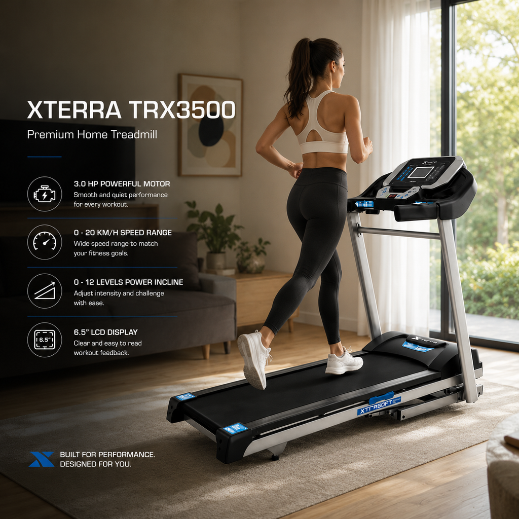 XTERRA TRX3500 Motorized Treadmill with 3.0 HP Motor & 12-Level Power Incline