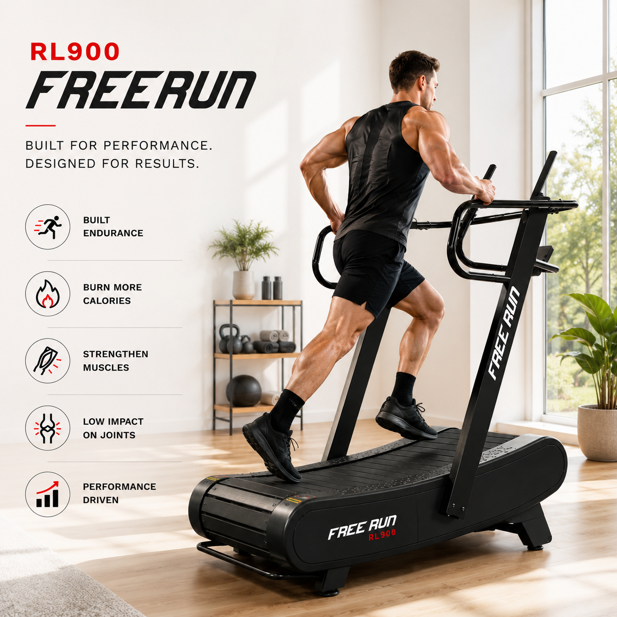 RL900 FREERUN Curved Manual Treadmill with Magnetic Resistance