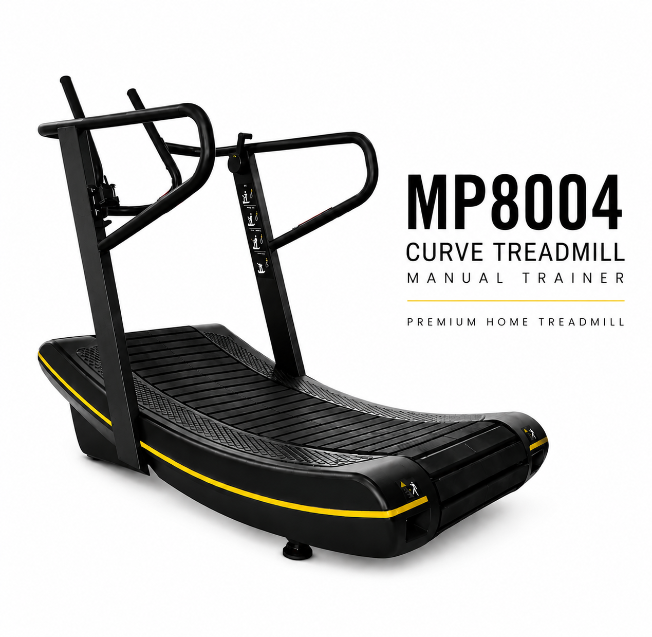 MP8004 Curved Manual Treadmill with LED Display & High Stability Design