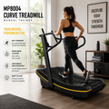 MP8004 Curved Manual Treadmill with LED Display & High Stability Design