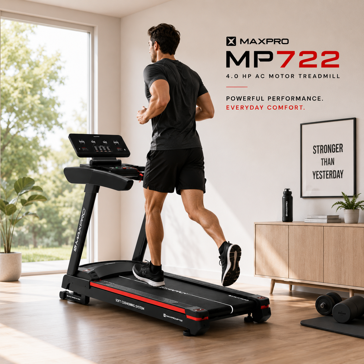 Maxpro MP722 4.0 HP AC Motorized Gym Treadmill with 20-Level Auto Incline