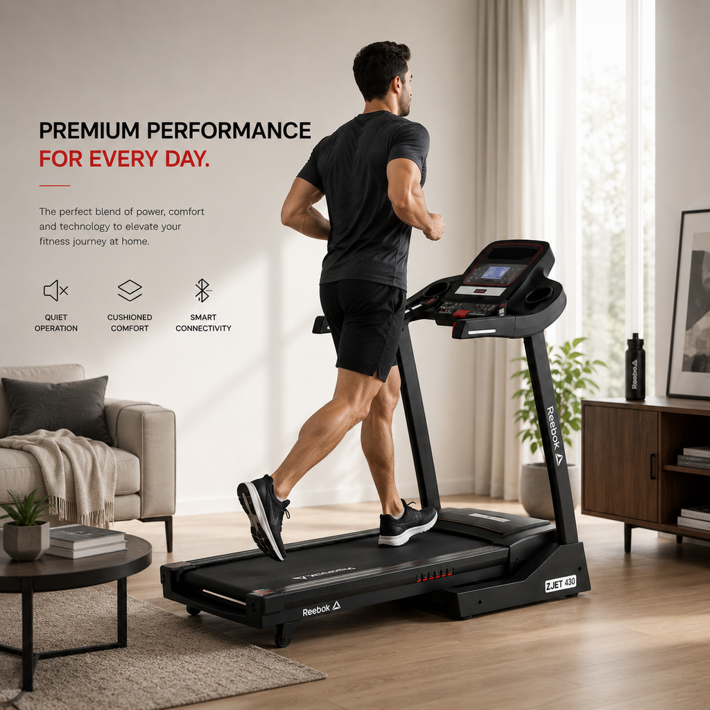 REEBOK ZJET430 Motorized Treadmill with 12-Level Auto Incline & Bluetooth Connectivity