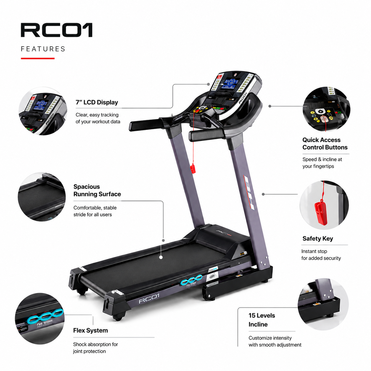 BH Fitness G6162 RC01 Motorized Treadmill for Home Cardio & Fitness Training