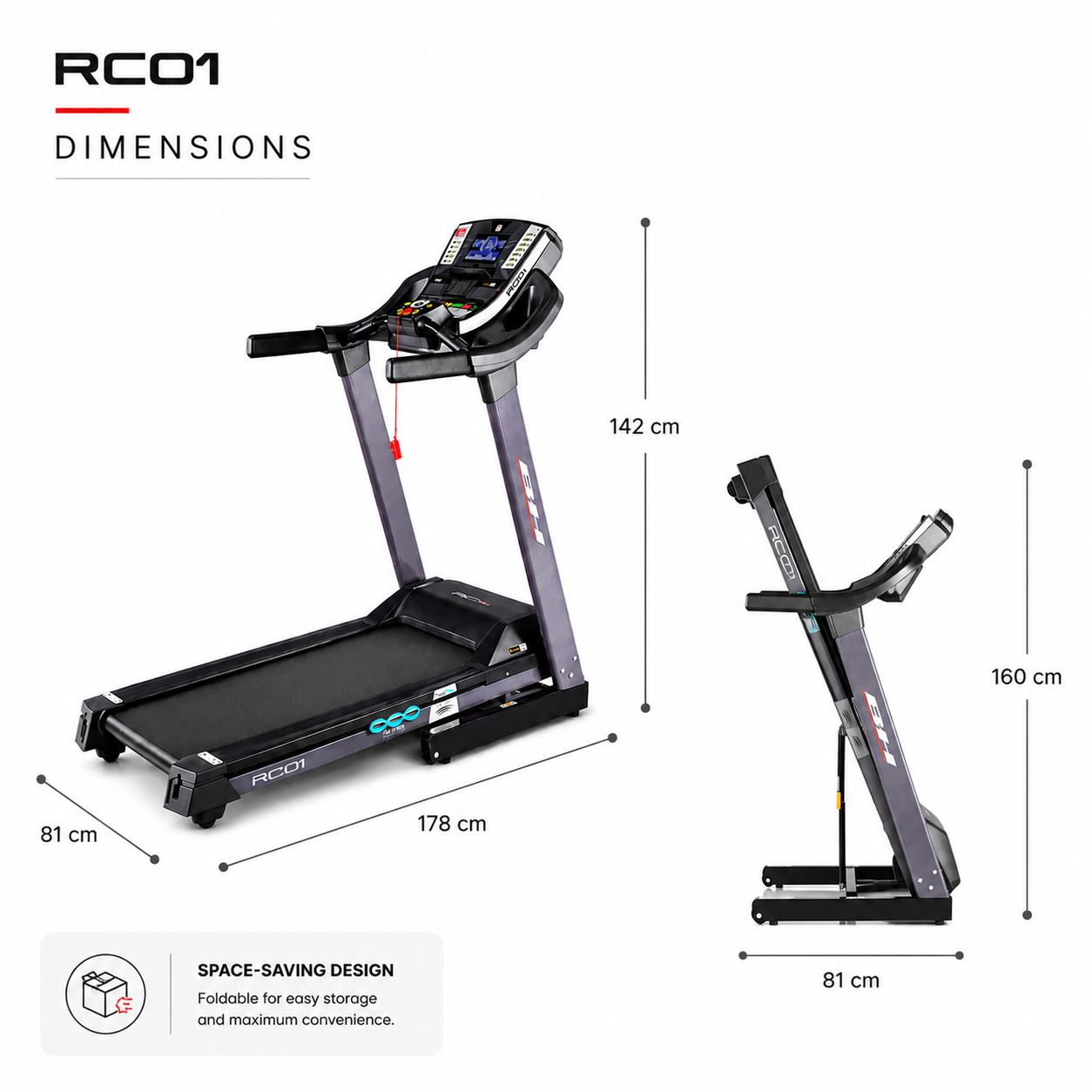 BH Fitness G6162 RC01 Motorized Treadmill for Home Cardio & Fitness Training