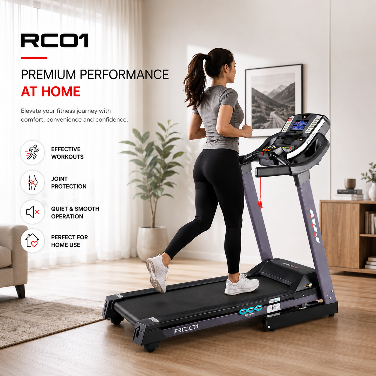 BH Fitness G6162 RC01 Motorized Treadmill for Home Cardio & Fitness Training