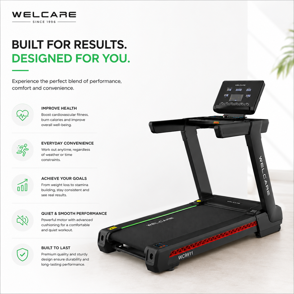 WC9911 Motorized Treadmill with 4.0 HP AC Motor & 20-Level Auto Incline