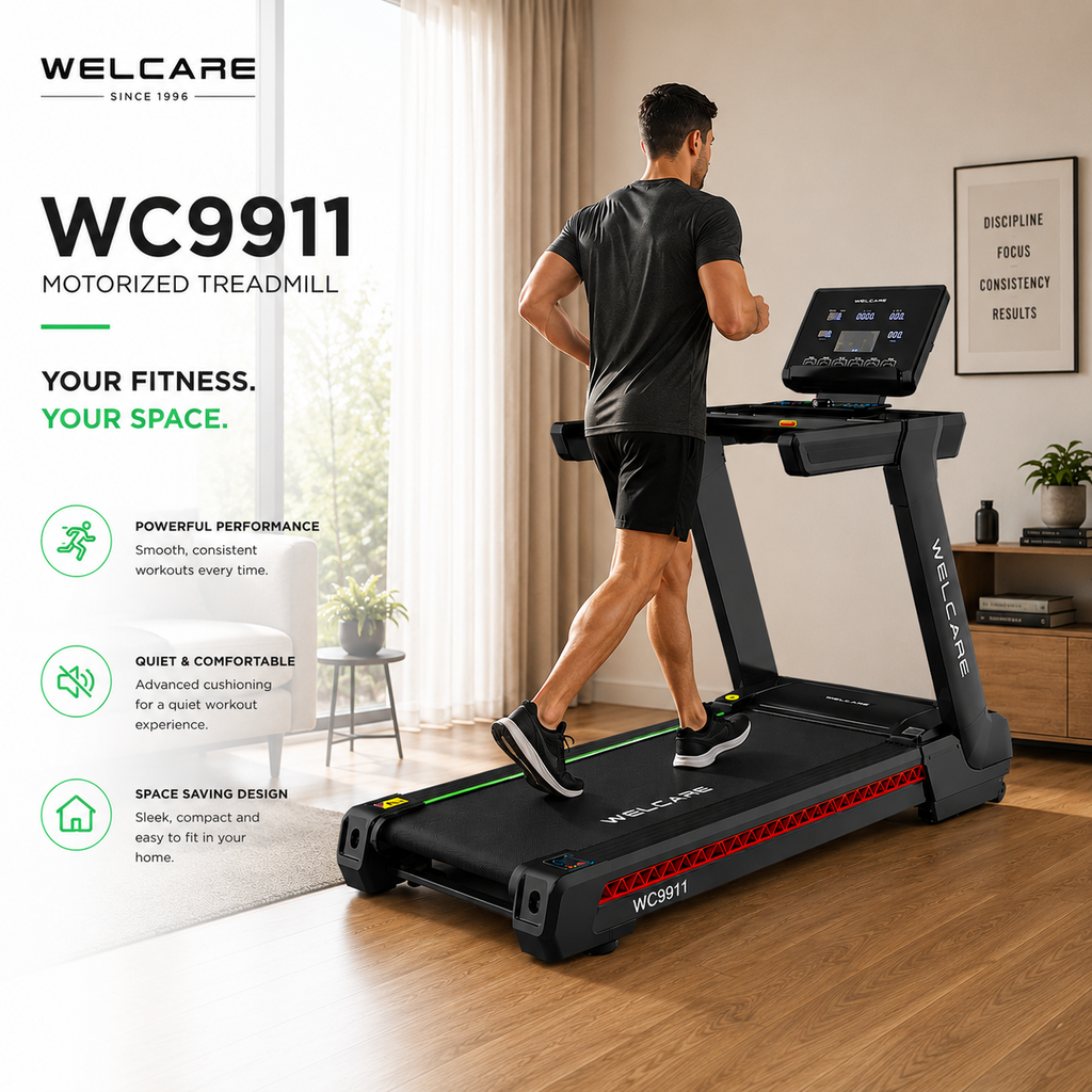WC9911 Motorized Treadmill with 4.0 HP AC Motor & 20-Level Auto Incline