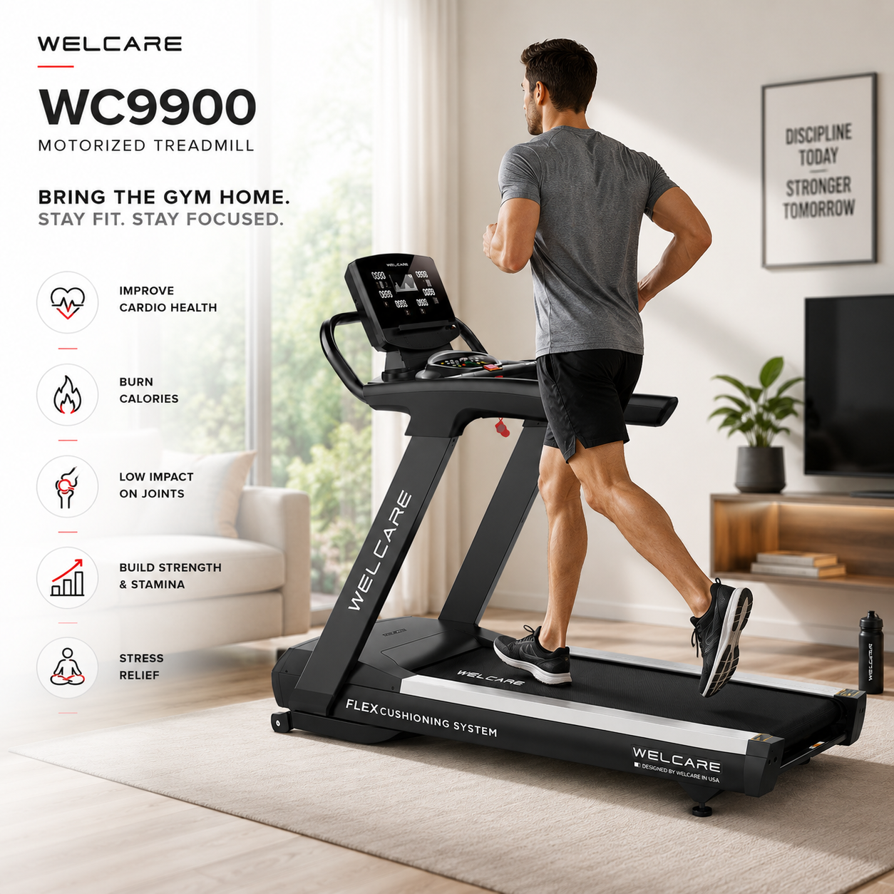 WC9900 Motorized Treadmill for Commercial Cardio & Professional Fitness Training