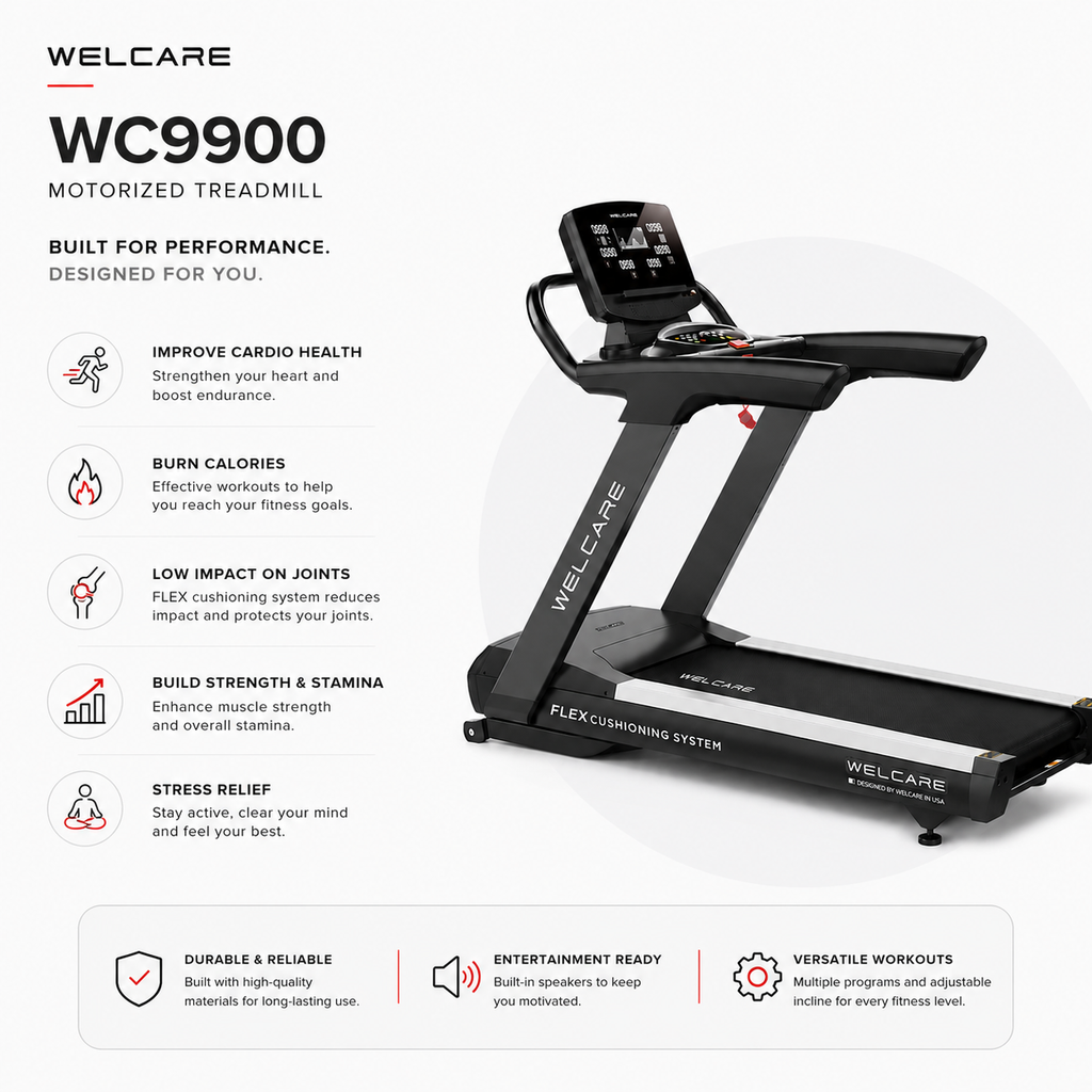 WC9900 Motorized Treadmill for Commercial Cardio & Professional Fitness Training