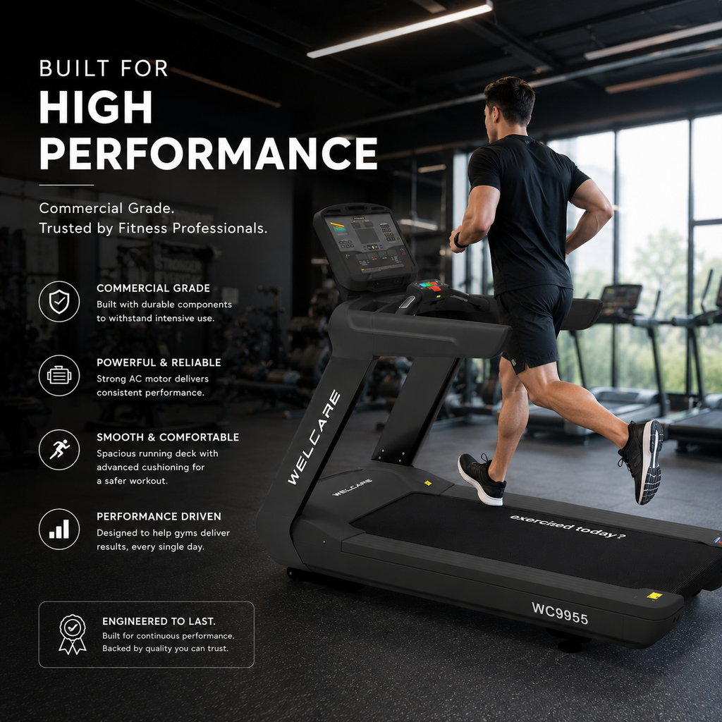 WC9955 Motorized Treadmill with 4.0/8.0 HP AC Motor & 21-Level Auto Incline