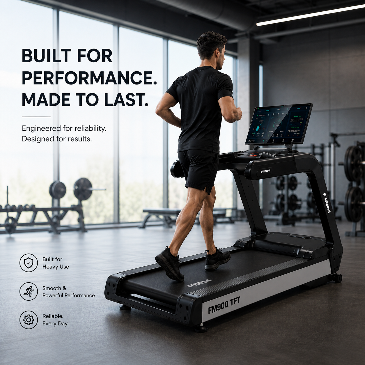 FIRM FM900TFT Commercial Treadmill with 32-Inch TFT Display & 4.0/8.0 HP AC Motor