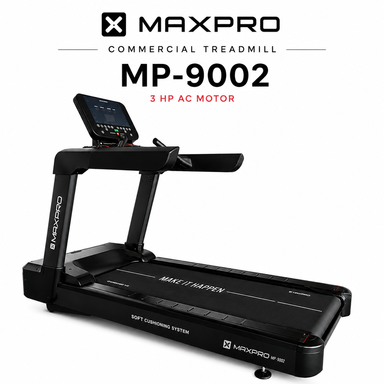 MP9002 Commercial Treadmill with 3 HP AC Motor & 15-Level Auto Incline