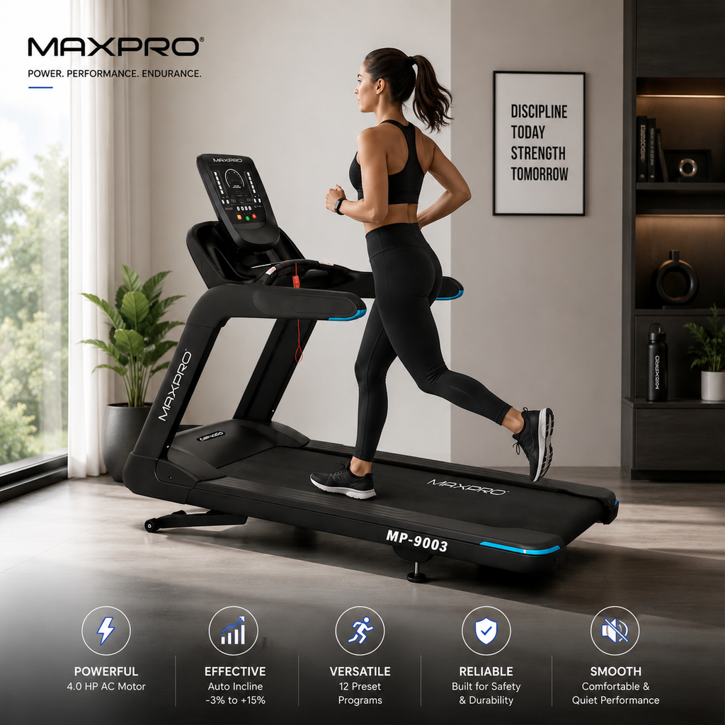 Maxpro MP9003 4.0 HP AC Motorized Commercial Treadmill with Auto Incline