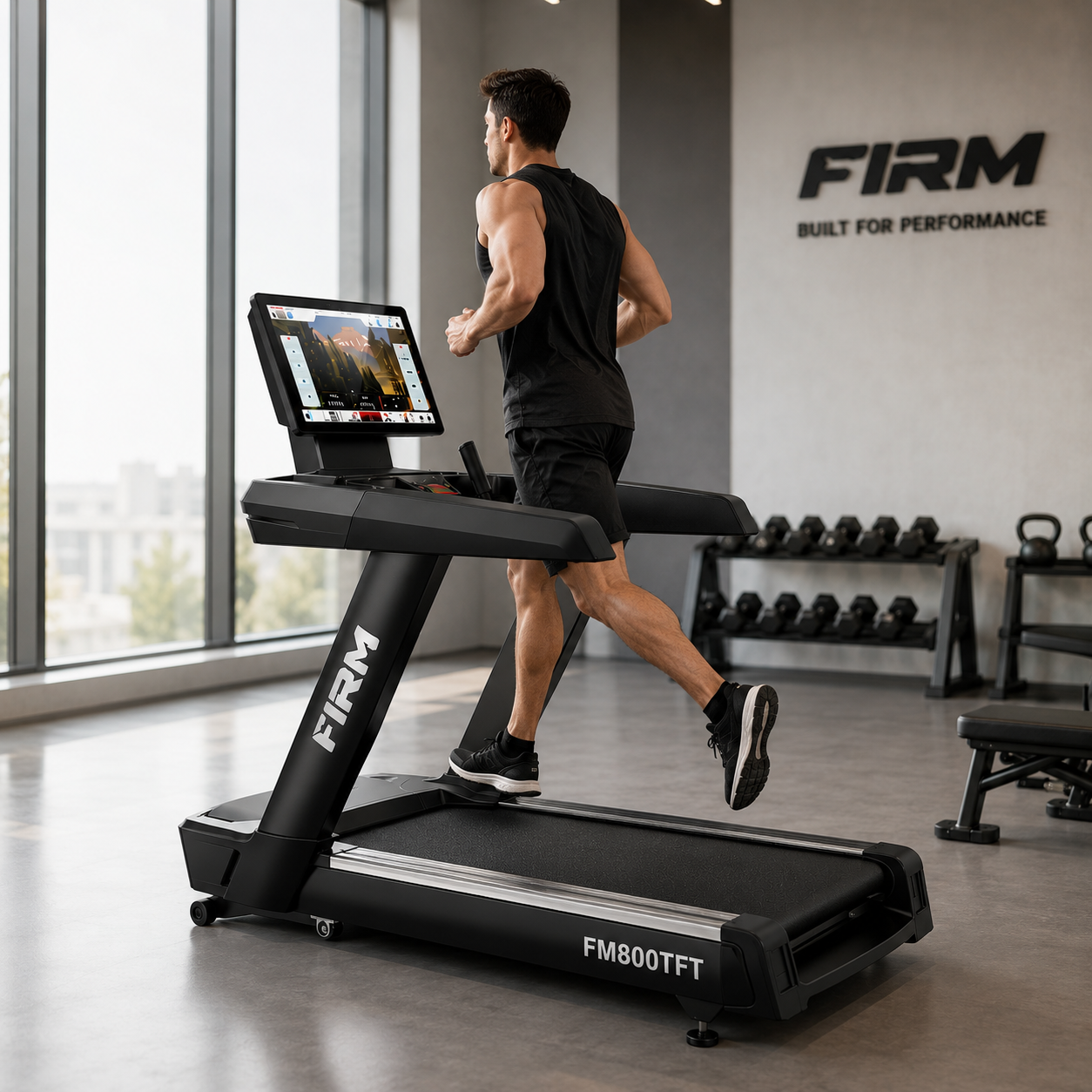 FIRM FM800TFT Motorized Treadmill with Smart TFT Display & Commercial Performance