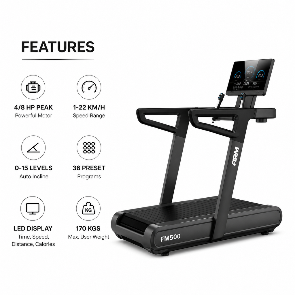 FIRM FM500 3 In 1 Motorized Treadmill with Sled Training & Manual Running Mode