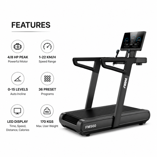 FIRM FM500 3 In 1 Motorized Treadmill with Sled Training & Manual Running Mode