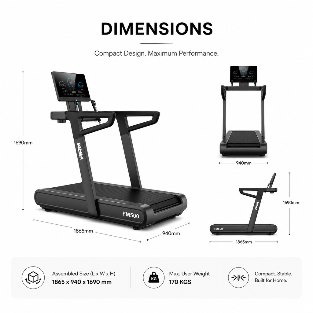 FIRM FM500 3 In 1 Motorized Treadmill with Sled Training & Manual Running Mode