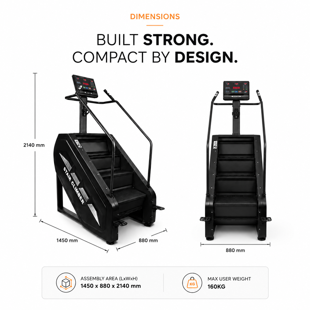 LT02 Stair Climber Machine with 8-Step Training System & Intelligent LED Display